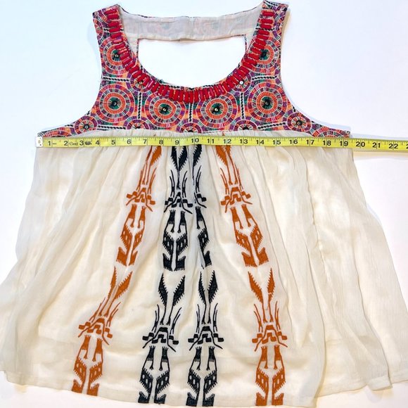 Anthropologie Akemi + Kin Siargao beaded embroidered layered sleeveless tank top - Picture 12 of 13